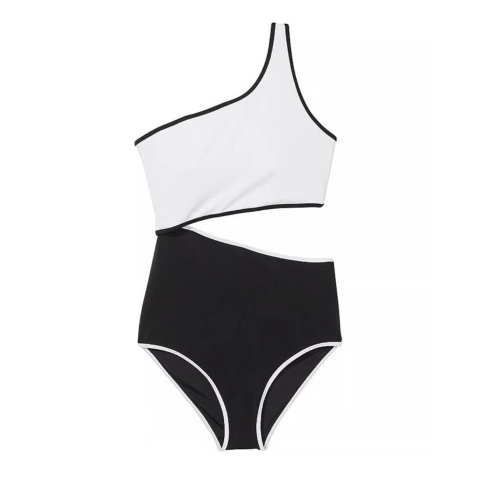 Victoria's Secret The Monokini One-Piece Swimsuit Color Block Black Small